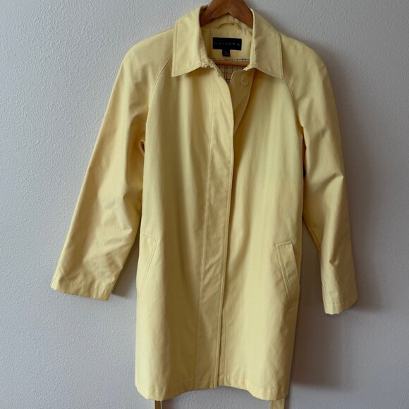 Gallery Like New Yellow Trench Rain Coat Size Large - Picture 5 of 12